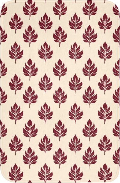 WC mat 40x60 cm - Antislip - Botanisch - Patroon - Bordeaux - Toiletmat - Vloermat - Douchemat - Toilet tapijt - Toiletmatten