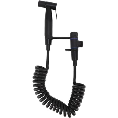 Pulvérisateur de toilettes portatif Pleine pression Acier inoxydable Anti-fuite Pulvérisateur bidet pour salle de bain black