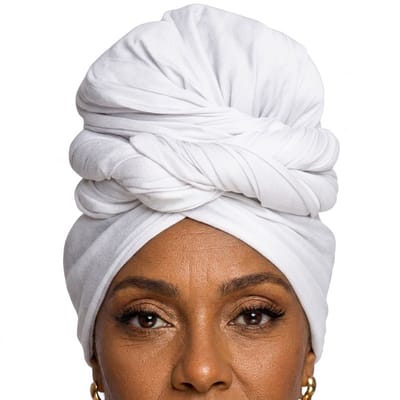 Witte hoofddoek dames effen rekbare haar doek grote maat ademende zachte wikkel sjaal haarbescherming Afrikaanse stijl hoofdwikkel voor make-up huidverzorging ontspanning en dagelijks gebruik