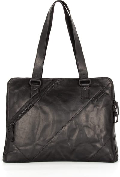 Leren Laptop Schoudertas - 15.6 inch - Stella - Zwart