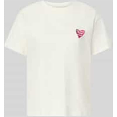 regular fit T-shirt met motiefstitching