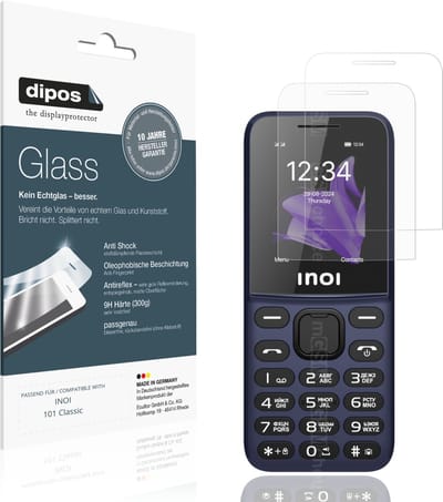 dipos – 2x Matte Pantserfolie geschikt voor INOI 101 Classic | 9H Screenprotector