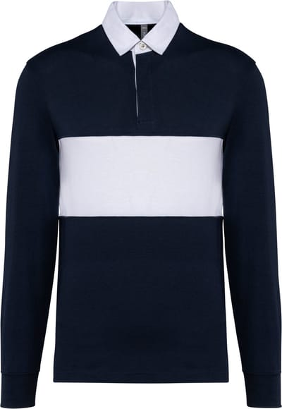 PROACT® Rugbypolo met lange mouwen PA429 - Navy / White - 3XL