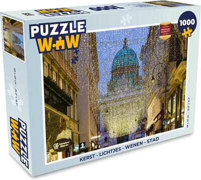 Puzzel Kerst - Lichtjes - Wenen - Stad - Legpuzzel - Puzzel 1000 stukjes volwassenen - Kerst - Cadeau - Kerstcadeau voor mannen, vrouwen en kinderen