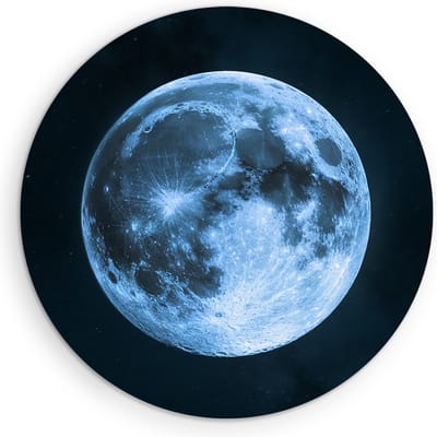 Saammp Muurcirkel Hout - Volle Maan - Landschap - Natuur - Ø 90 - Wandcirkel - Wanddecoratie Cirkel - Muurdecoratie Woonkamer - Slaapkamer decoratie - Rond Schilderij