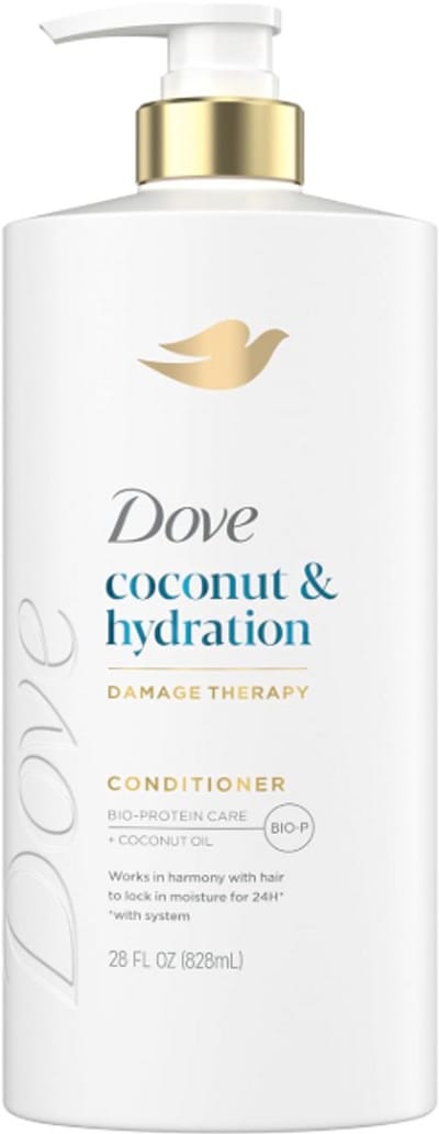 Dove Conditioner Coconut & Hydration 828ml (Voordeelpack) – Intensieve Hydratatie voor Droog Haar met Bio-Protein Care Technology & Kokosolie