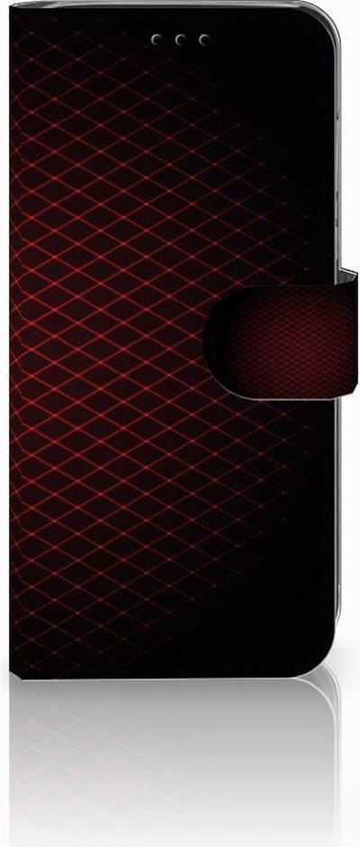 Book Case voor Huawei P20 Lite Telefoon Hoesje Geruit Rood