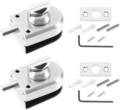 Dailygoods- Deurslot 304 Roestvrij Staal - Glazen Deurslot - Vloervergrendeling - Geschikt voor 10-12mm Dikte - Inclusief Bevestigingsmaterialen - Duurzaam en Corrosiebestendig