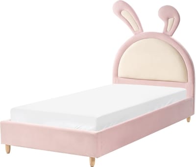 LALLIAS - Eenpersoonsbed - Roze - 90 x 200 cm - Fluweel