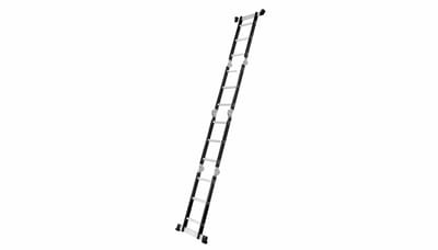 Baulich Scharnierende multifunctionele ladder met platform, 12 sporten - 90-337 cm, draagvermogen 125 kg, opvouwbaar, stabiel, corrosiebestendig, antislip sporten en voeten