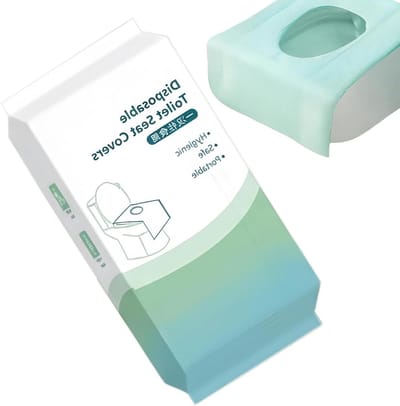 Toiletstoelhoezen - Papieren hoezen - Hygiënisch reizen - Antislip randen - 10 stuks - Wit