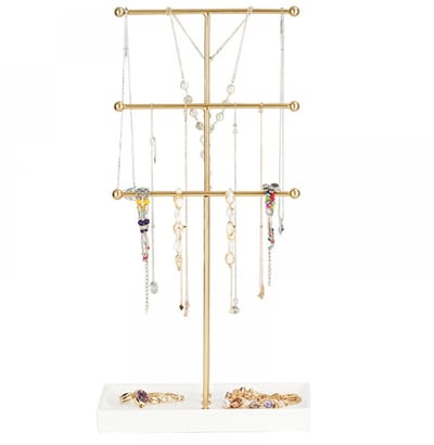 sieraden opbergrek - sieradenstandaard - goud