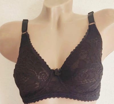 Dames niet voorgevormde beugel BH met kant 75D zwart