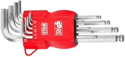 Stein Long Ball End 9 Pieces Set Inbussleutels Rood
