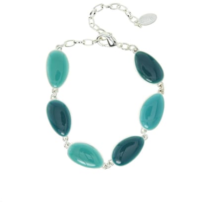 Behave - Armband blauwgroen epoxy - zomerse kleurtrend sieraden