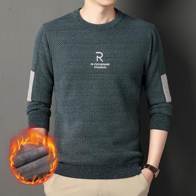 Heren Fret Fuzz Heren Herfst en Winter met Fleece Verdikt Warm Heren Losse Casual Gebreide Basis 4XL gray