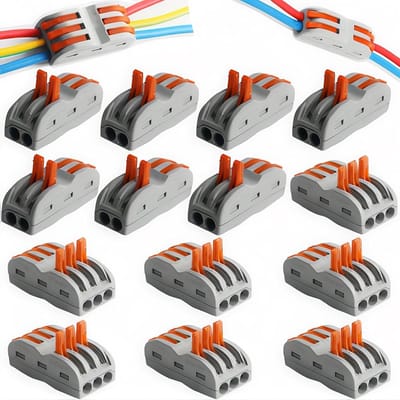 Compacte Draadverbindingen, Snelle Elektrische Aansluitingen, Eind-naar-Eind Terminalverbindingen (14 stuks) voor Betrouwbare Verbindingen en Eenvoudige Installatie