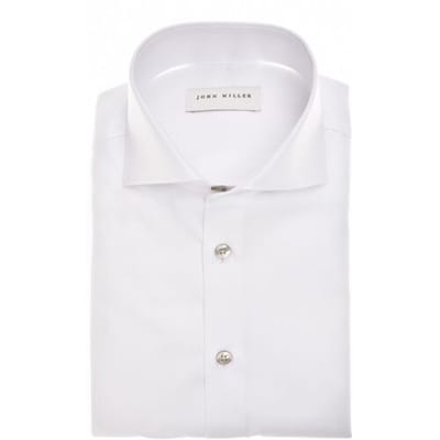 John Miller Overhemd Luxury Solid Color Cotton Non-Iron Wit / male