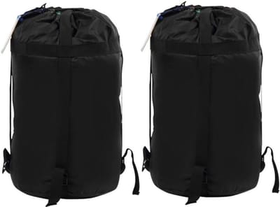 Compressiezakken Slaapzak - Opbergzakken Outdoor - Ruimte Besparen - Verstevigde Stiksels - 2 Stuks - Zwart