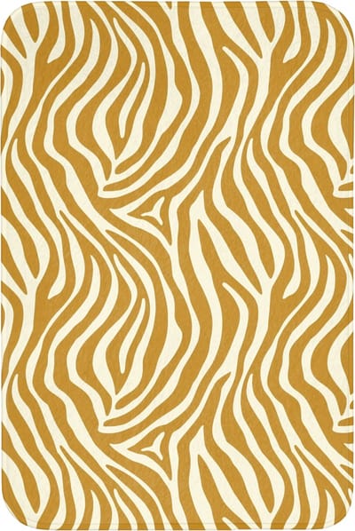 Badmat 60x90 cm - Antislip - Zebra - Klassiek - Oker - Geel - Badmatten voor badkamer - Badkamermat - Douchemat - Badkamer mat
