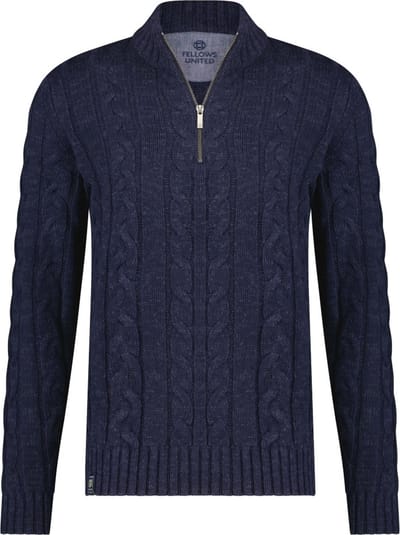 Fellows United Pullover cable 80% lambswool Navy (32.1134 - 110)
