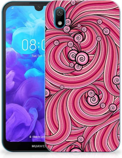 Huawei Y5 (2019) Hoesje maken Swirl Pink
