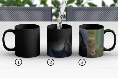 Magische Mok - Foto op Warmte Mokken - Koffiemok - Toekan - Vogel - Bloemen - Planten - Magic Mok - Beker - 350 ML - Theemok