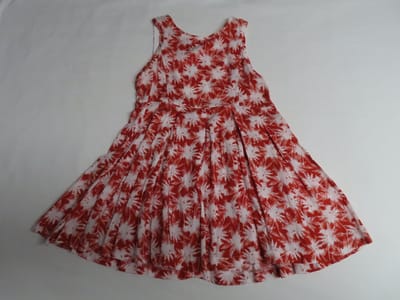Jurk , overgooier - Wit , candy( orange / rood - Zonder mouwen - 2 jaar 92