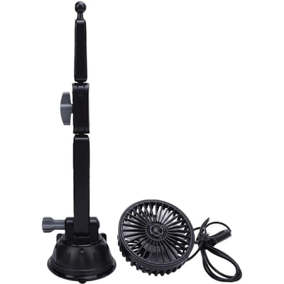 USB Zuignap Ventilator Stil 3 Snelheden 360 graden Verstelbare Koelventilator voor Auto Vrachtwagen Bus SUV Camper Boot Zwart Extended version