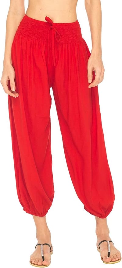 Dames Harem Capri Broek met Elastische Taille en Zakken, Losvallend