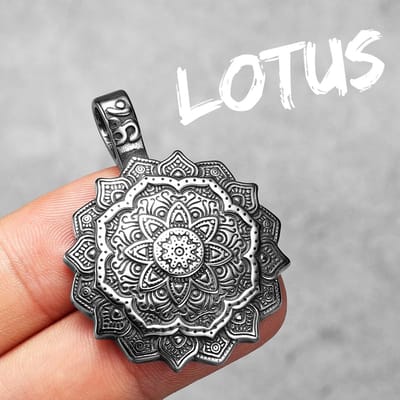 Boeddhisme Mandala Bloem Amulet Mannen Kettingen Roestvrij Staal Hangers Kettingen Vrouwen Sieraden Coole Mannen Accessoires Cadeaus white