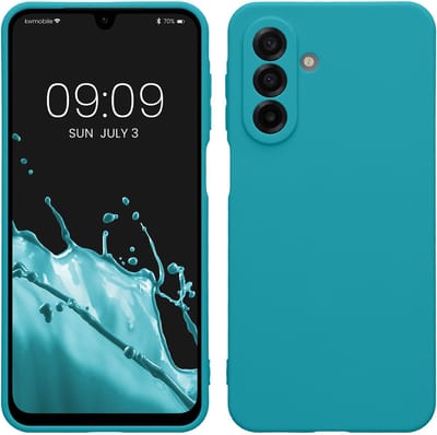 kwmobile telefoonhoesje geschikt voor Samsung Galaxy A17 4G / 5G - Hoesje voor smartphone - Precisie camera uitsnede - In mat petrol
