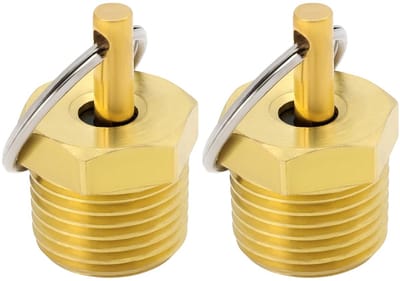 Dailygoods- Afvoerklep - 1/2 Inch NPT - Messing - Veiligheidsklep - Trekring - 21mm Hex Diameter - Duurzaam ontwerp