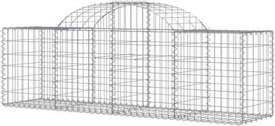 Schanskorven Hoge Boog - Tuinafzetting Steenkorf - Tuin Decoratie - Verzinkt IJzer - 200x50x60 cm - Zilver