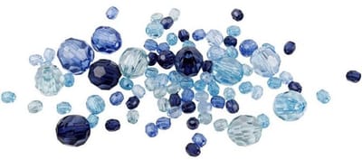CC Plastic Facet Kralenmix 4-12 mm Blauwe Harmonie 170 stuks