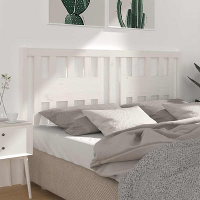 vidaXL - Hoofdbord - 146x4x100 - cm - massief - grenenhout - wit