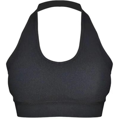 Mode Sexy Halter Rugloze Bh Camisole Voor Vrouwen Beugelloze Sport Bh Top Jarretels Effen Crop Tops Vest Lingerie zwart