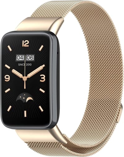 Milanees Smartwatch bandje - Geschikt voor Xiaomi Smart Band 7 Pro Milanese band - champagne - Strap-it Horlogeband / Polsband / Armband
