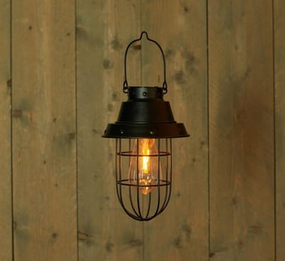 Anna's Collection - Retro Solar Stormlamp - Zwart -16,5x24,5 cm