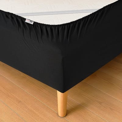 SnelShoppen - Bed Cover 160 x 200 met Elastiek - Moderniseer je Boxspring met Bedrok - Zwart - 6 Maten Beschikbaar - Perfect voor Slaapkamer