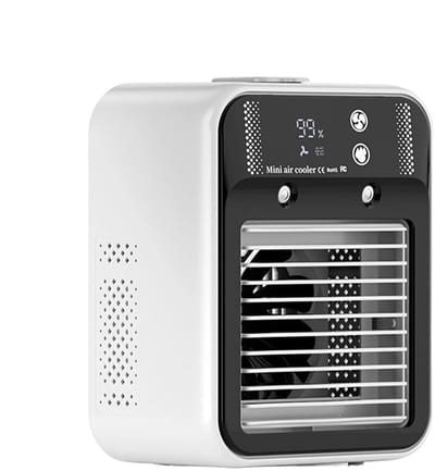 LISM-Verdampingskoeler | Ventilator met 2 snelheden en verdampingskoeling - Tankairconditioner 500 ml | Garage, camping, binnen, kantoor, slaapkamer, huis, auto, buiten