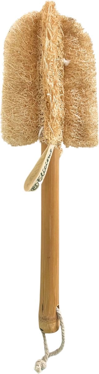 Elicious® - Loofah - Afwasborstel - Met Handvat - Bamboe - Handgemaakt - 100% Natuurlijk - Plantaardig - 100% Afbreekbaar - Natuurborstel - Afwasborstel - Plasticvrij - Duurzaam - Dierproefvrij - Vegan - Herbruikbaar