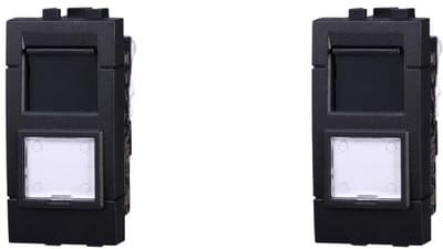 Netwerkstekker Gegevensdoos - RJ45 Module - LAN Bekabeling - CAT6 Standaard - 2 Stuks - Zwart