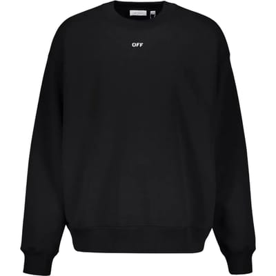 Off White Volwassen uniseks Sweatshirt met Diagonale Streep Oversized (Zwart, Wit)