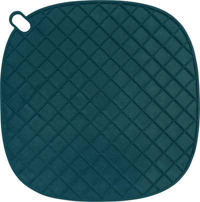 Krumble Pannenonderzetter  - Siliconen - Kunststof Pannenonderzetter - Pannenonderzetters - Ruitpatroon -Diameter 16 cm - Donkerblauw