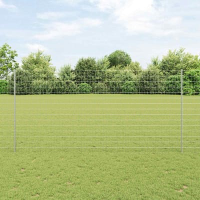 vidaXL - Euro-hek - met - palen - 10 - x - 1,5 - m - Gegalvaniseerd - staal - Mesh