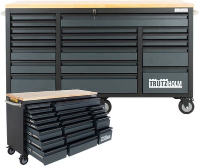 Werkplaatswagen Deluxe XXL Antraciet onuitgerust 160 x 91 cm 20 laden Werkbank Dressoir