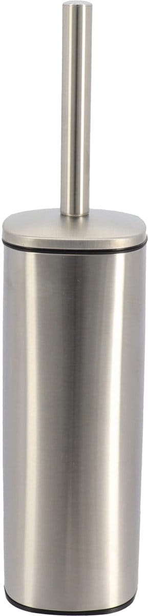 Tendance Toilet/badkamer toiletborstel met houder - Elegance - chrome - 9 x 39 cm
