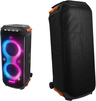 Speaker Stofkap - Beschermhoes Speaker - Stofvrij Houden - Waterbestendig Nylon - 44 cm - Zwart