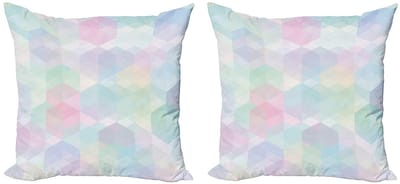ABAKUHAUS Pastel Kussenhoes Set – 2x45x45 cm – Dubbelzijdig